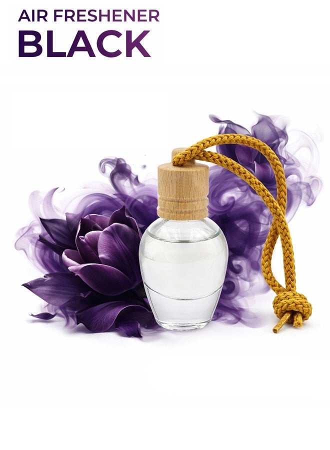 معطر جو سائل معلق، لون أسود، تركيبة عضوية خالية من الكحول، زجاجة مانعة للتسرب للسيارة والمنزل والمكتب - Image 1